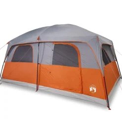 vidaXL Tienda de campaña familiar 8 personas impermeable gris naranja Gris y naranja Online