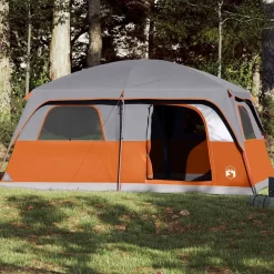 vidaXL Tienda de campaña familiar 8 personas impermeable gris naranja Gris y naranja Online