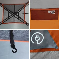 vidaXL Tienda de campaña familiar 8 personas impermeable gris naranja Gris y naranja Online