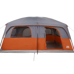 vidaXL Tienda de campaña familiar 8 personas impermeable gris naranja Gris y naranja Online