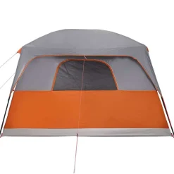 vidaXL Tienda de campaña familiar 8 personas impermeable gris naranja Gris y naranja Online