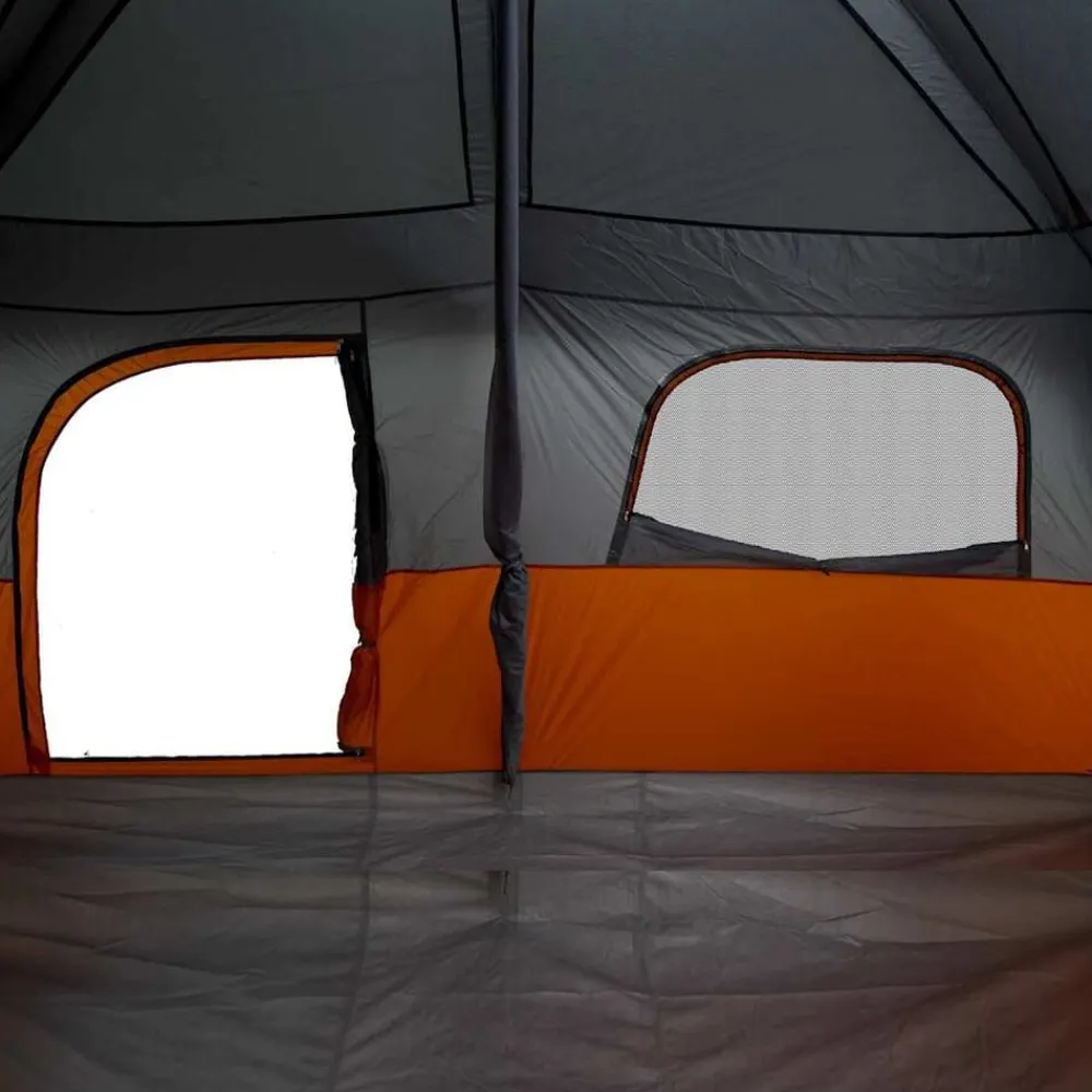 vidaXL Tienda de campaña familiar 8 personas impermeable gris naranja Gris y naranja Online