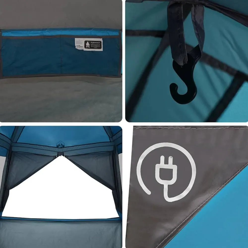 vidaXL Tienda de campaña familiar para 6 personas impermeable Azul Clearance