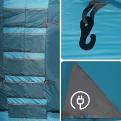 vidaXL Tienda de campaña familiar túnel 8 personas impermeable Azul Online