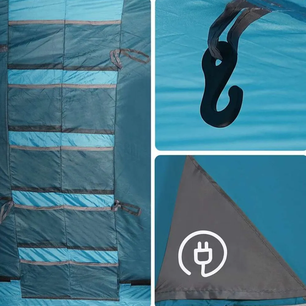 vidaXL Tienda de campaña familiar túnel 8 personas impermeable Azul Online