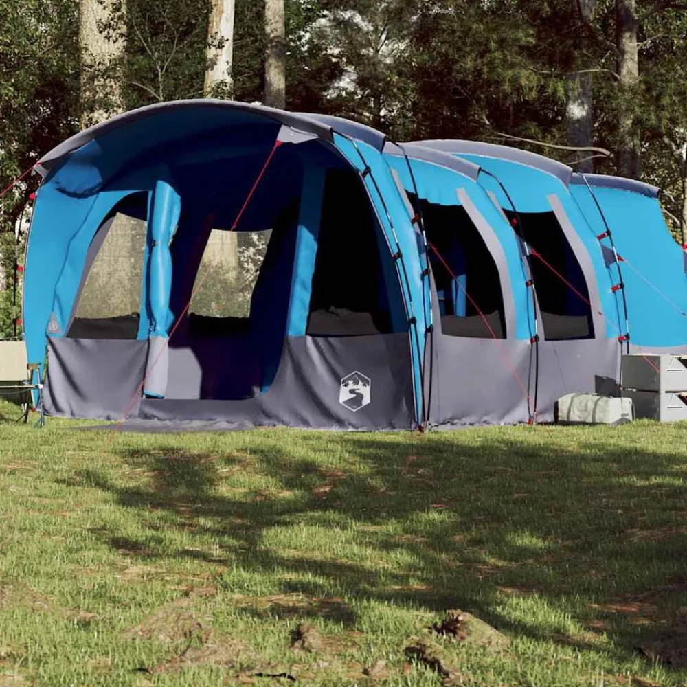 vidaXL Tienda de campaña familiar túnel 8 personas impermeable Azul Online