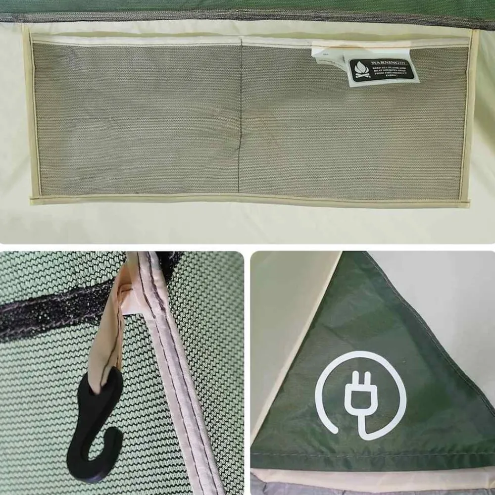 vidaXL Tienda de campaña familiar tipi 6 personas impermeable Verde Hot