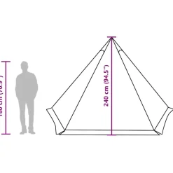 vidaXL Tienda de campaña familiar tipi 6 personas impermeable Verde Hot