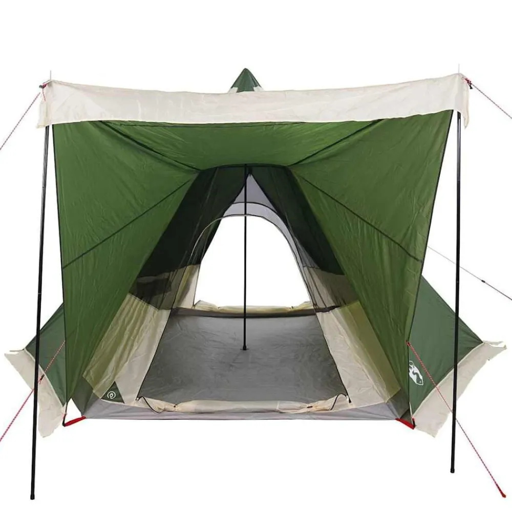 vidaXL Tienda de campaña familiar tipi 6 personas impermeable Verde Hot