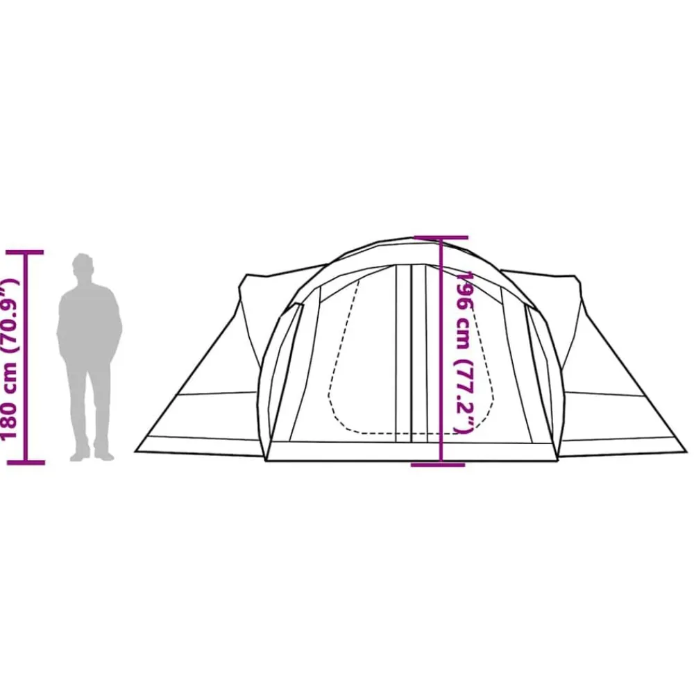 vidaXL Actividades Al Aire Libre-Tienda de campaña familiar tipi 8 personas impermeable
