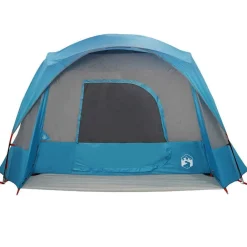 vidaXL Tienda de campaña familiar para 6 personas impermeable Azul Discount