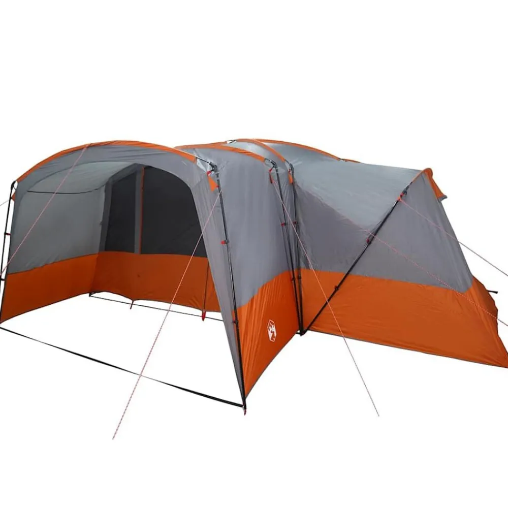 vidaXL Tienda de campaña familiar de 12 personas Gris y naranja New
