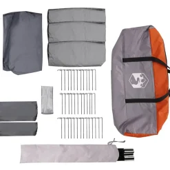 vidaXL Tienda de campaña familiar de 12 personas Gris y naranja New