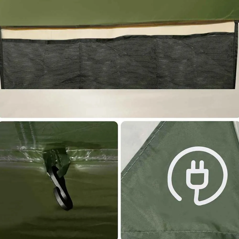 vidaXL Tienda de campaña familiar tipi 6 personas impermeable Verde Best