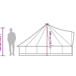 vidaXL Tienda de campaña familiar tipi 6 personas impermeable Verde Best