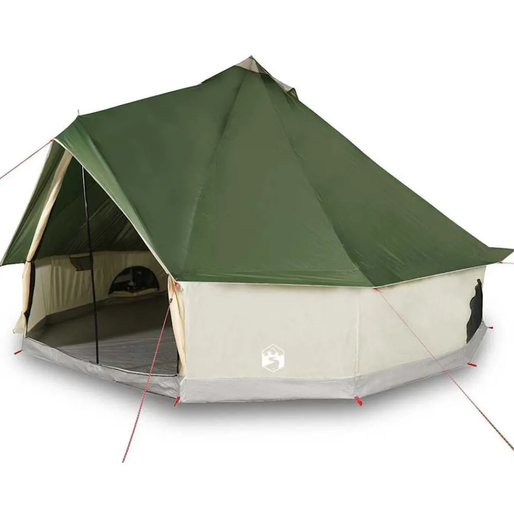 vidaXL Tienda de campaña familiar tipi 6 personas impermeable Verde Best