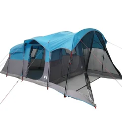 vidaXL Tienda de campaña familiar túnel 8 personas impermeable Azul
