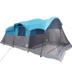 vidaXL Tienda de campaña familiar túnel 8 personas impermeable Azul