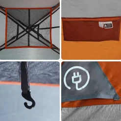 vidaXL Actividades Al Aire Libre-Tienda de campaña familiar iglú 11 personas impermeable naranja