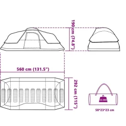 vidaXL Actividades Al Aire Libre-Tienda de campaña familiar iglú 11 personas impermeable naranja