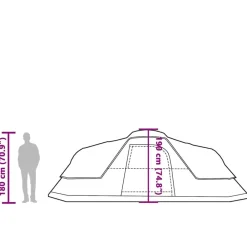 vidaXL Actividades Al Aire Libre-Tienda de campaña familiar iglú 11 personas impermeable naranja