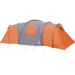 vidaXL Tienda de campaña familiar iglú 12 personas impermeable naranja Gris y naranja Clearance