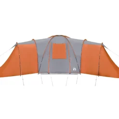 vidaXL Tienda de campaña familiar iglú 12 personas impermeable naranja Gris y naranja Clearance