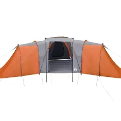 vidaXL Tienda de campaña familiar iglú 12 personas impermeable naranja Gris y naranja Clearance
