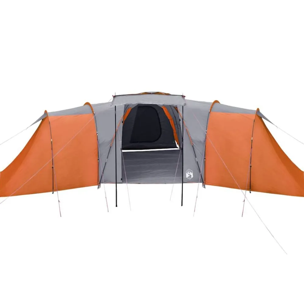 vidaXL Tienda de campaña familiar iglú 12 personas impermeable naranja Gris y naranja Clearance