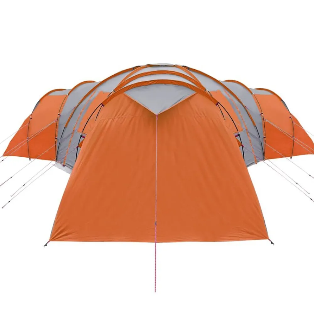 vidaXL Tienda de campaña familiar iglú 12 personas impermeable naranja Gris y naranja Clearance