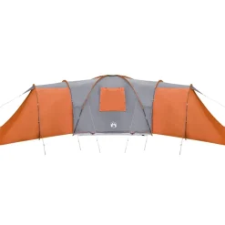vidaXL Tienda de campaña familiar iglú 12 personas impermeable naranja Gris y naranja Clearance