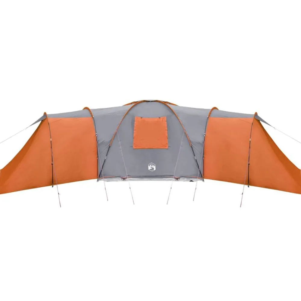 vidaXL Tienda de campaña familiar iglú 12 personas impermeable naranja Gris y naranja Clearance