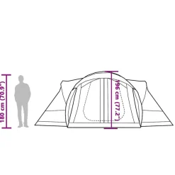 vidaXL Actividades Al Aire Libre-Tienda de campaña familiar tipi 8 personas impermeable