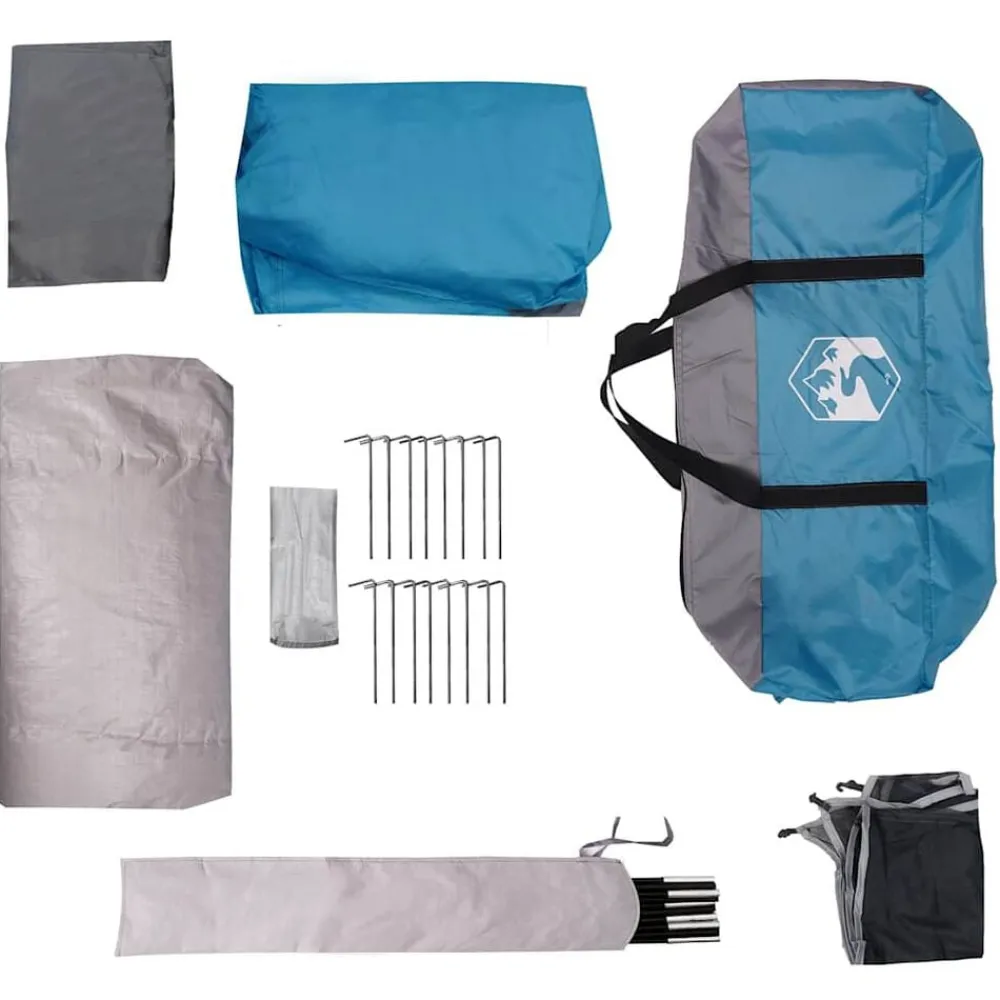 vidaXL Actividades Al Aire Libre-Tienda de campaña familiar túnel 6 personas impermeable