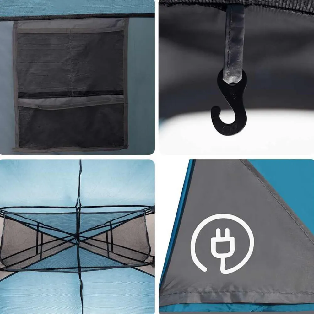 vidaXL Actividades Al Aire Libre-Tienda de campaña familiar túnel 6 personas impermeable