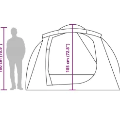 vidaXL Actividades Al Aire Libre-Tienda de campaña familiar túnel 6 personas impermeable