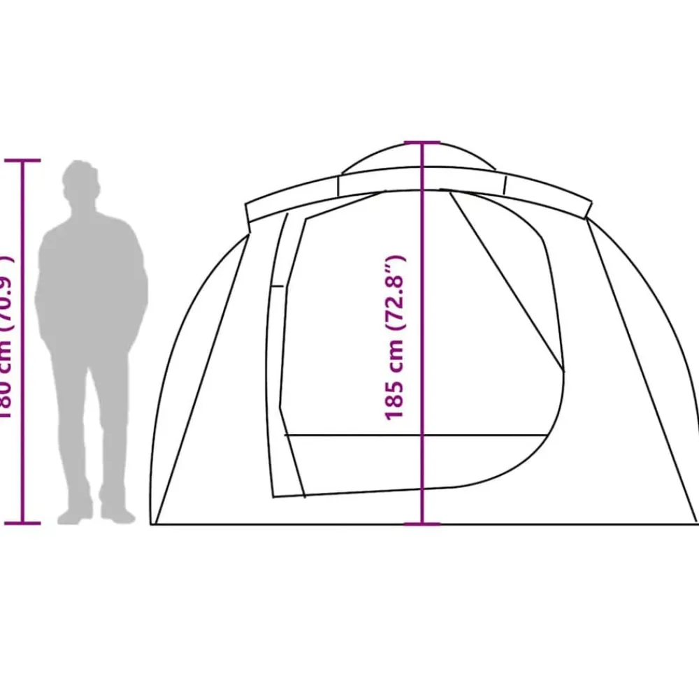 vidaXL Actividades Al Aire Libre-Tienda de campaña familiar túnel 6 personas impermeable