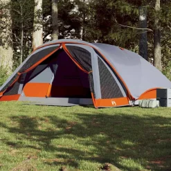vidaXL Tienda de campaña familiar para 6 personas impermeable Gris Outlet