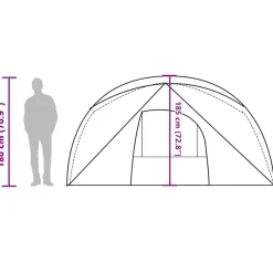 vidaXL Actividades Al Aire Libre-Tienda de campaña familiar para 6 personas impermeable