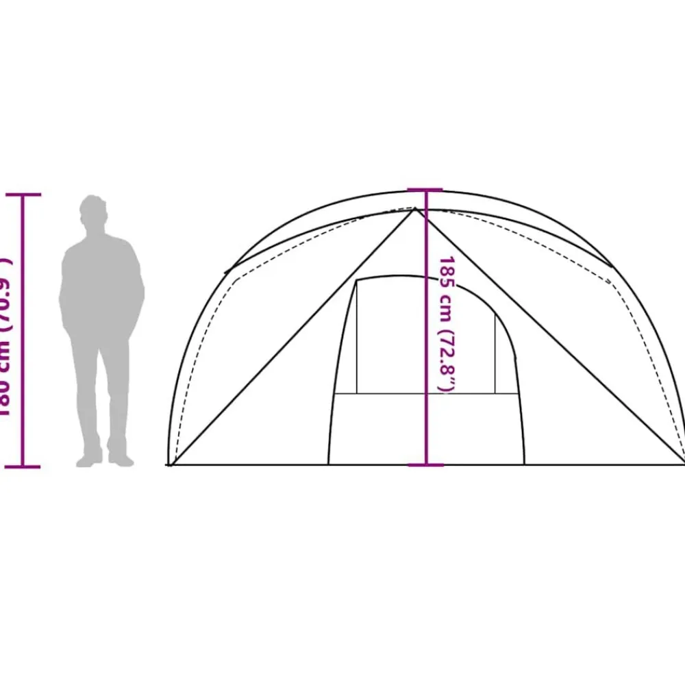 vidaXL Actividades Al Aire Libre-Tienda de campaña familiar para 6 personas impermeable