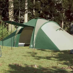 vidaXL Tienda de campaña familiar iglú 6 personas impermeable Verde New