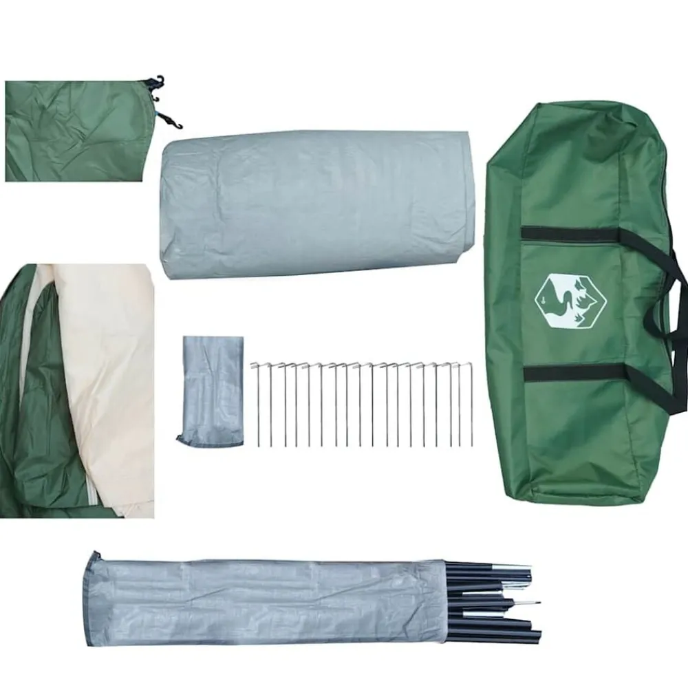 vidaXL Tienda de campaña familiar iglú 6 personas impermeable Verde New
