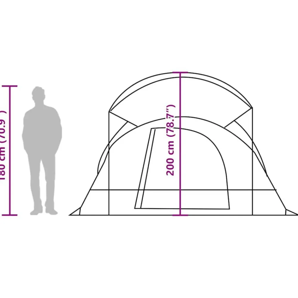 vidaXL Actividades Al Aire Libre-Tienda de campaña familiar túnel 8 personas impermeable