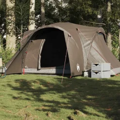 vidaXL Tienda de campaña familiar iglú 6 personas impermeable marrón Marr&oacute;n