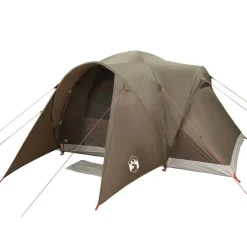 vidaXL Tienda de campaña familiar iglú 6 personas impermeable marrón Marr&oacute;n
