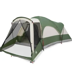 vidaXL Tienda de campaña familiar túnel 8 personas impermeable Verde Discount