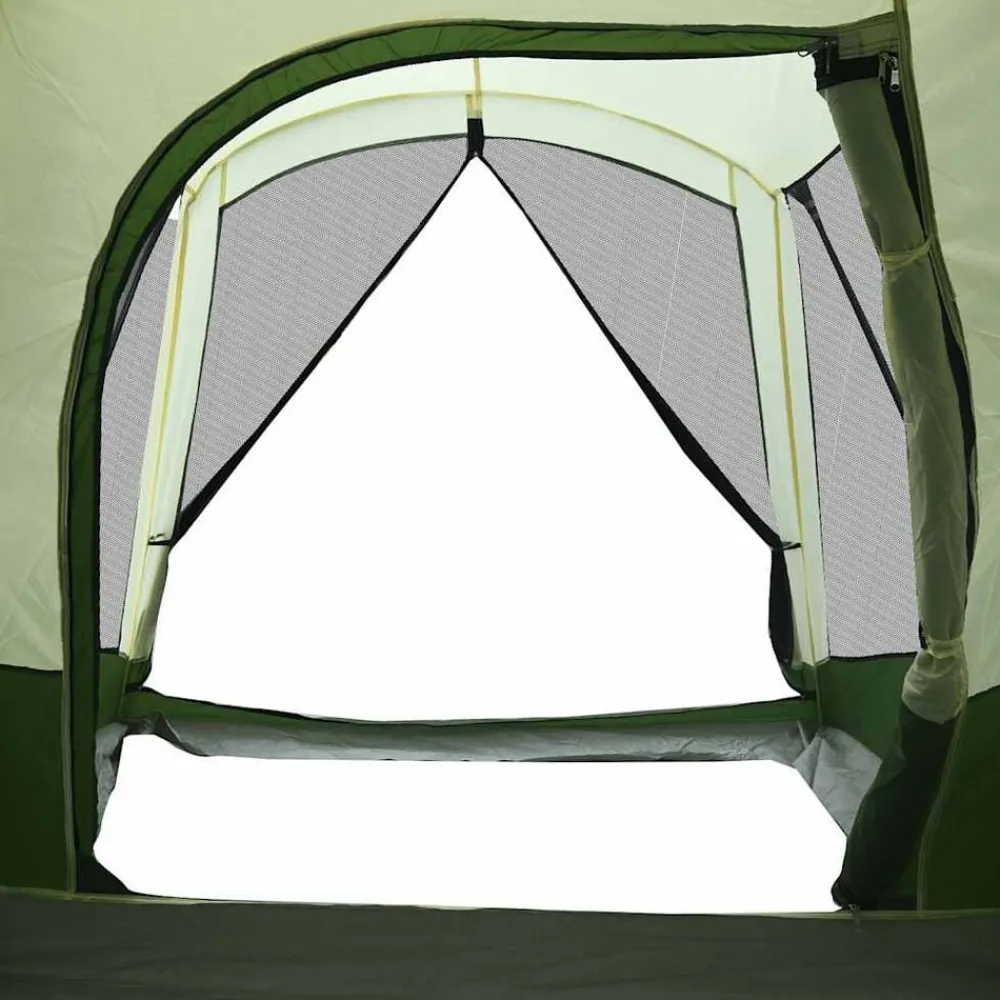 vidaXL Tienda de campaña familiar túnel 8 personas impermeable Verde Discount