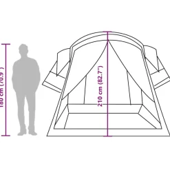 vidaXL Tienda de campaña familiar túnel 8 personas impermeable Verde Discount