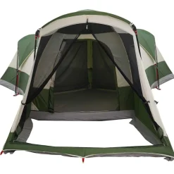 vidaXL Tienda de campaña familiar túnel 8 personas impermeable Verde Discount