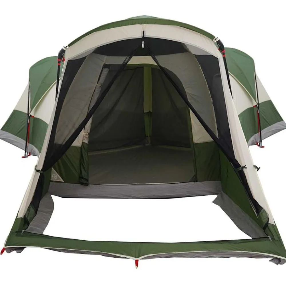 vidaXL Tienda de campaña familiar túnel 8 personas impermeable Verde Discount
